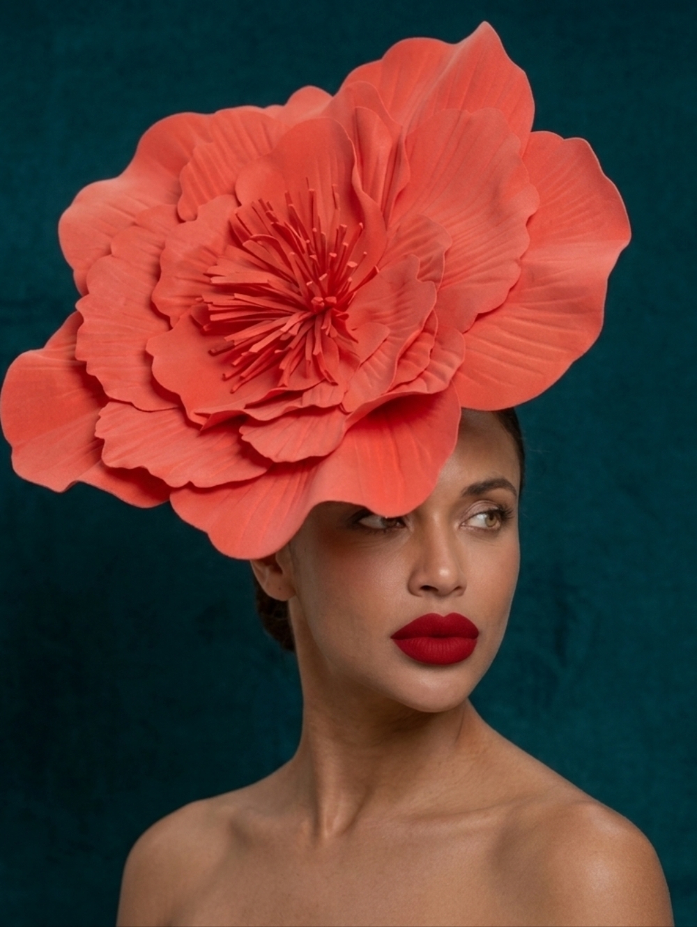 💋OVERSIZED 3D RED FLORAL HEADPIECE!!!